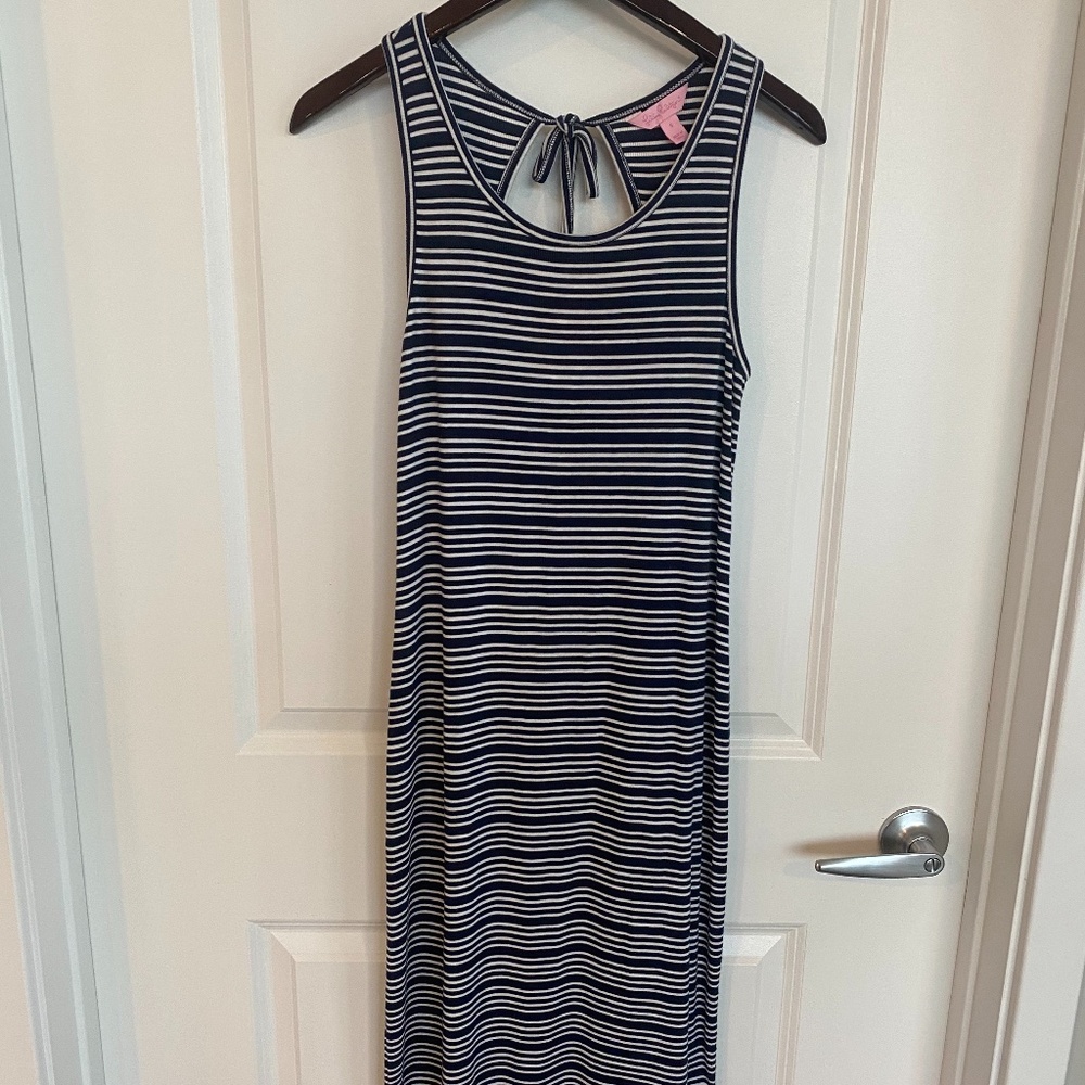 Lilly Pulitzer navy blue striped dress, size S!